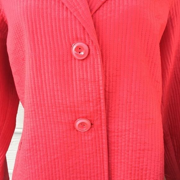 Women’s Red Silk & Cotton Quilted Jacket 14 - Picture 5 of 8